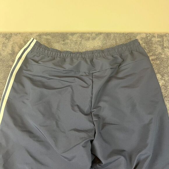 Adidas Windbreaker Joggers Men's L Navy Blue Track Pants Tapered Leg Pockets - Picture 11 of 12